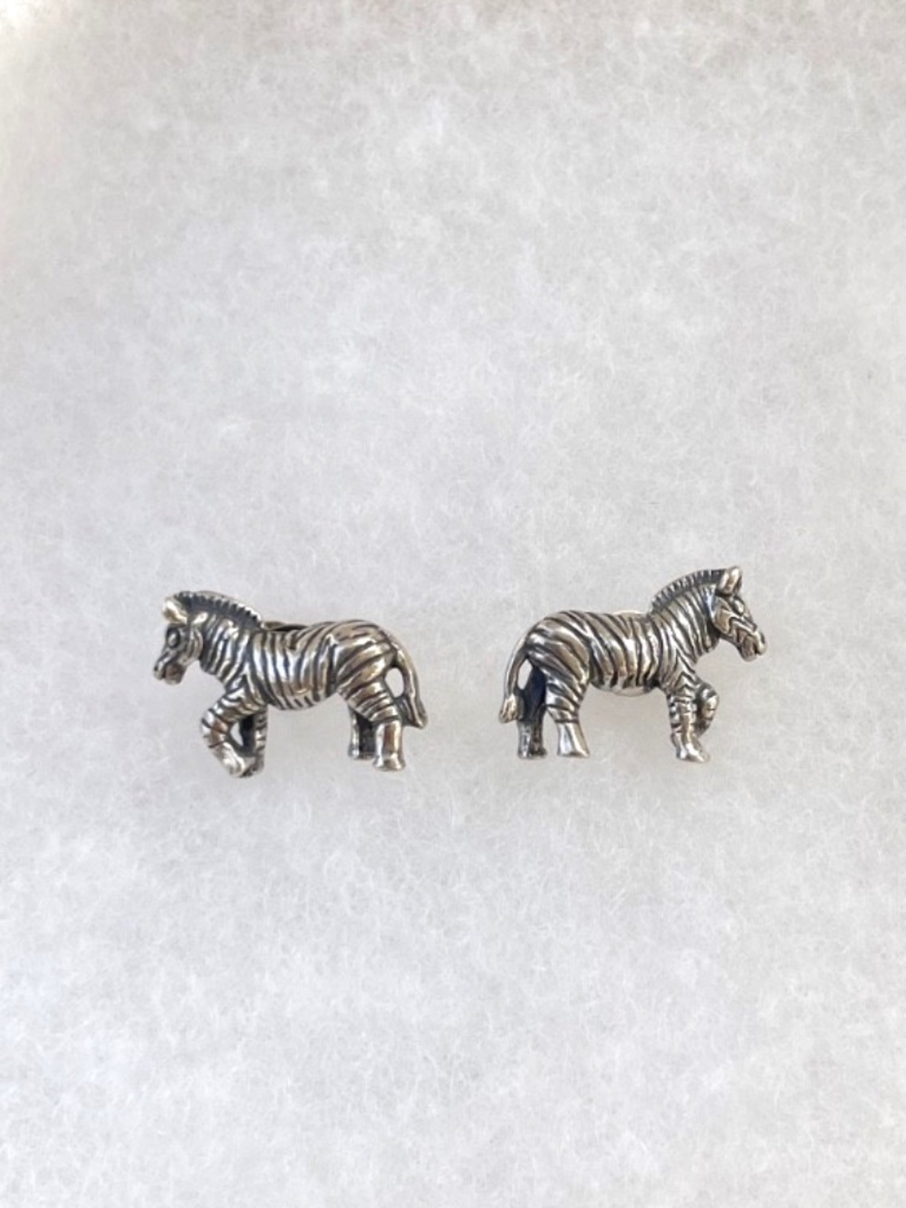 Zebra 925 Sterling Silver Stud Earrings